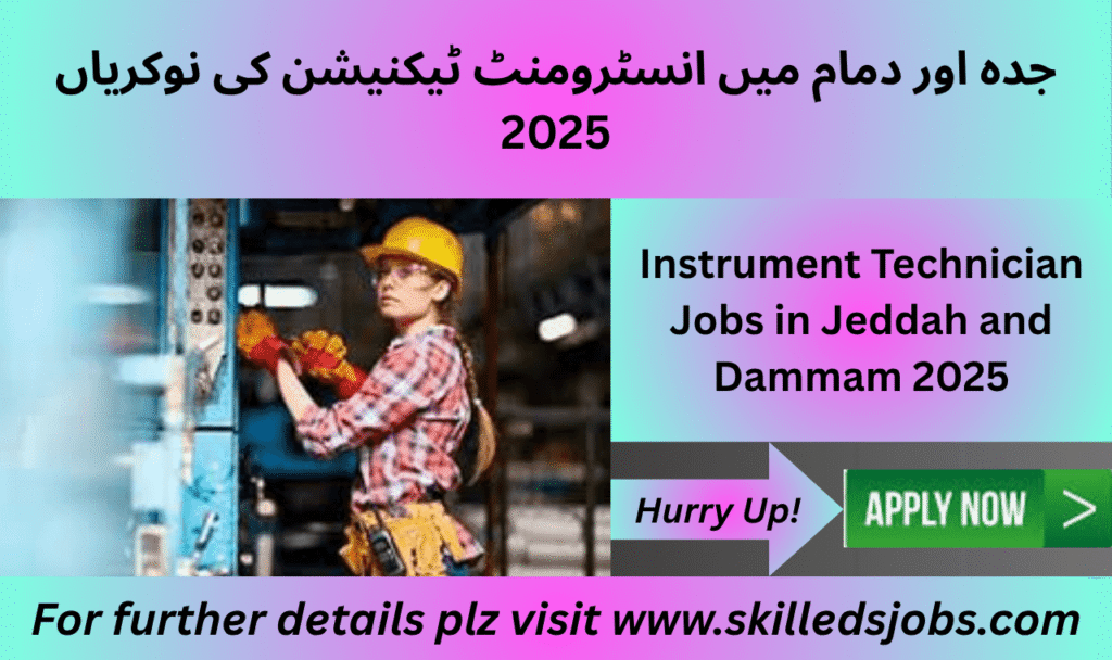Instrument and electrical technician working on control panel in Saudi Arabia