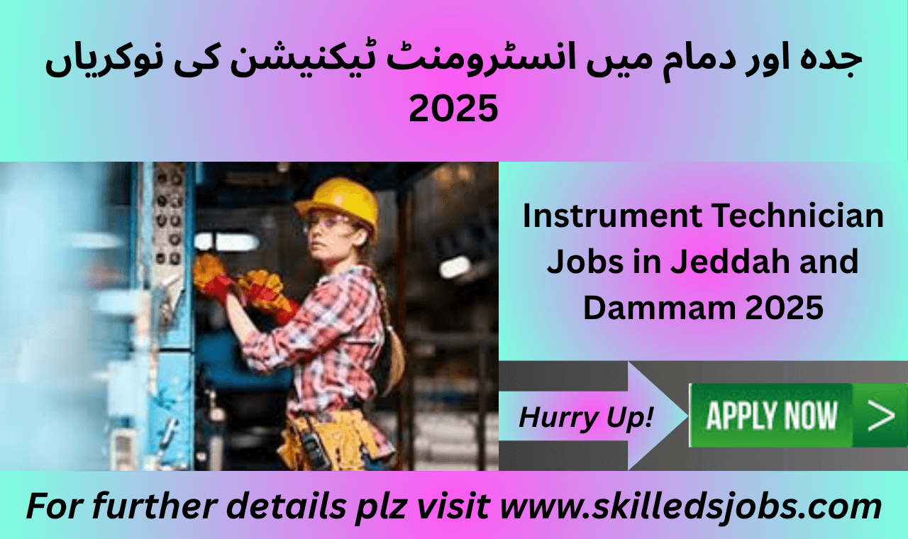Instrument and electrical technician working on control panel in Saudi Arabia