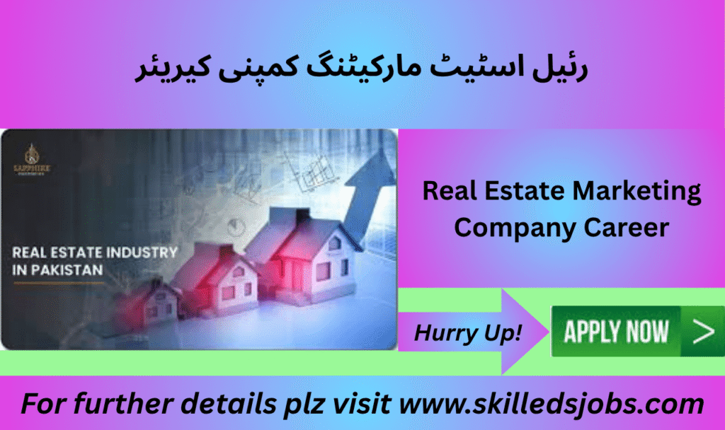Real estate marketing company jobs Lahore 2025